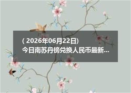 ( 2026年06月22日) 今日南苏丹镑兑换人民币最新汇率行情