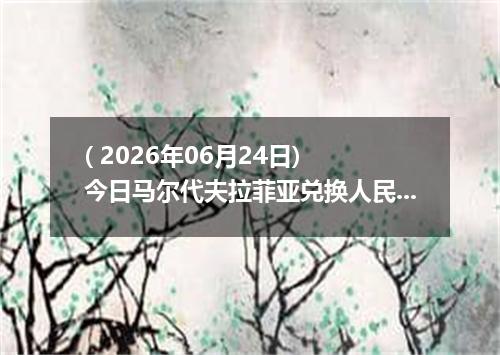 ( 2026年06月24日) 今日马尔代夫拉菲亚兑换人民币最新汇率行情