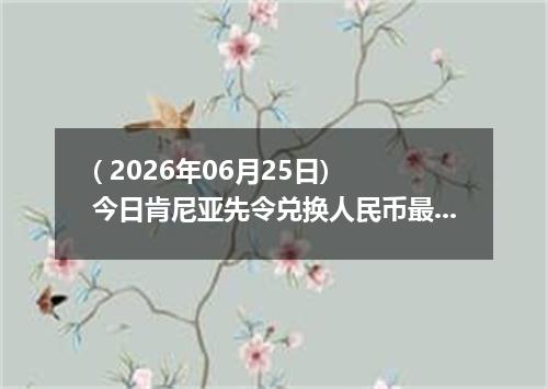 ( 2026年06月25日) 今日肯尼亚先令兑换人民币最新汇率行情