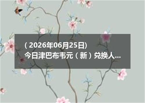 ( 2026年06月25日) 今日津巴布韦元（新）兑换人民币最新汇率行情